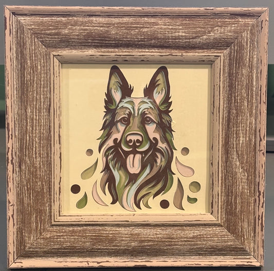 German Shepherd - Paper Portrait