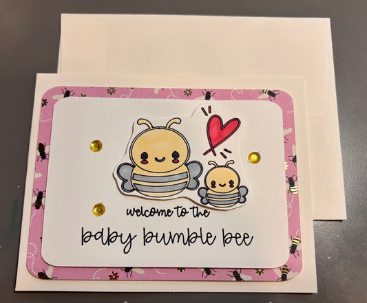 “Welcome to the Baby Bumble Bee” Card 🐝💗 (4x5.5)